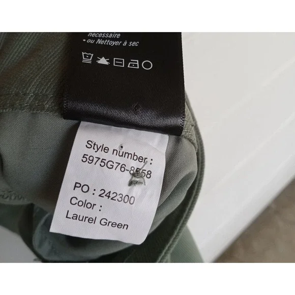Paige Women's Becca High Waisted Laurel Green Pants Tapered Pockets Size 6 - Picture 10 of 16